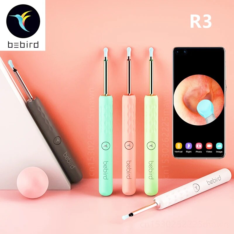 Bebird-R1 R3 X3 Smart Visual Ear Sticks endoscópio, Earpick de alta precisão, Mini câmera, otoscópio, cuidados de saúde, Mijia, 300W