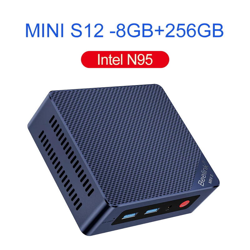 Beelink Desktop Gaming Computer, Mini S, Intel, 11th Gen, N5095, N100, S12 Pro, DDR4, 8GB, 128GB, SSD, N95 VS, GK3V, J4125