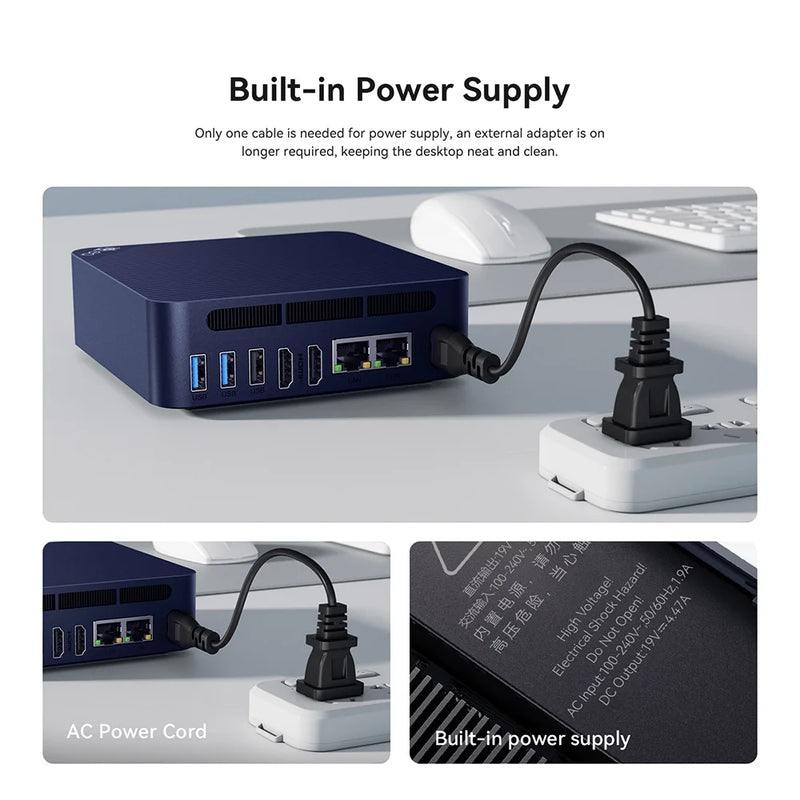 Beelink-EQ13 Mini PC Intel N200, área de trabalho, computador de escritório silencioso, 16G, DDR4, 500G, SSD, N100, 4K, HDMI duplo, WIFI6, BT5.2, VS EQ12, 2024