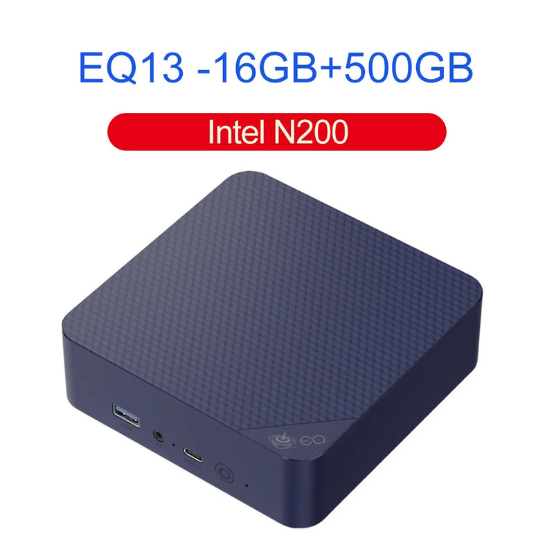 Beelink-EQ13 Mini PC Intel N200, área de trabalho, computador de escritório silencioso, 16G, DDR4, 500G, SSD, N100, 4K, HDMI duplo, WIFI6, BT5.2, VS EQ12, 2024