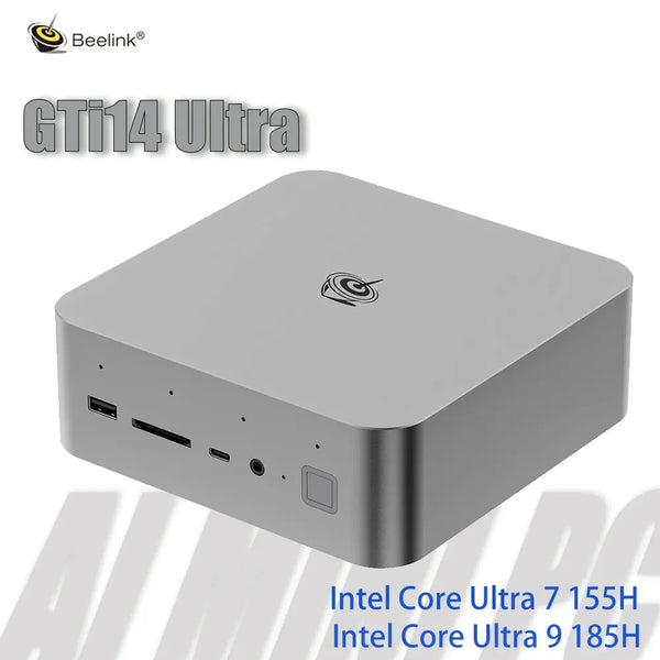 Beelink-GTi14 Ultra AI Mini Gaming Computer, Desktop Laptop, Intel Core, Ultraleve 7, 155H, Ultra9, 185H, 32GB DDR5, 1TB SSD, Wifi7, BT5.4