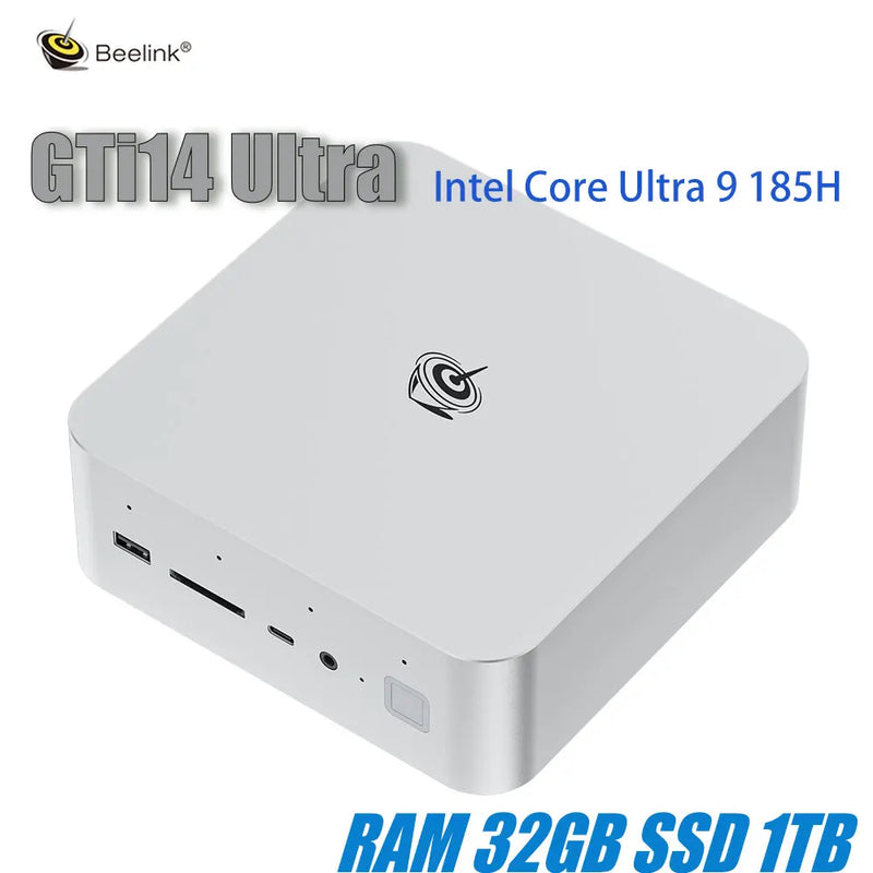 Beelink-GTi14 Ultra AI Mini Gaming Computer, Desktop Laptop, Intel Core, Ultraleve 7, 155H, Ultra9, 185H, 32GB DDR5, 1TB SSD, Wifi7, BT5.4