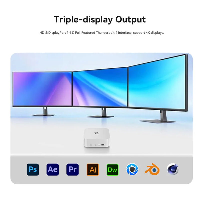 Beelink-SEi14 AI PCIntel Core Ultra 5 Gaming PC, 125H, 32GB de RAM DDR5, 1TB, SSD M.2 NVMe, Tipo C, 2.5Gbps, BT5.2, VS SER8, Mini PC novo