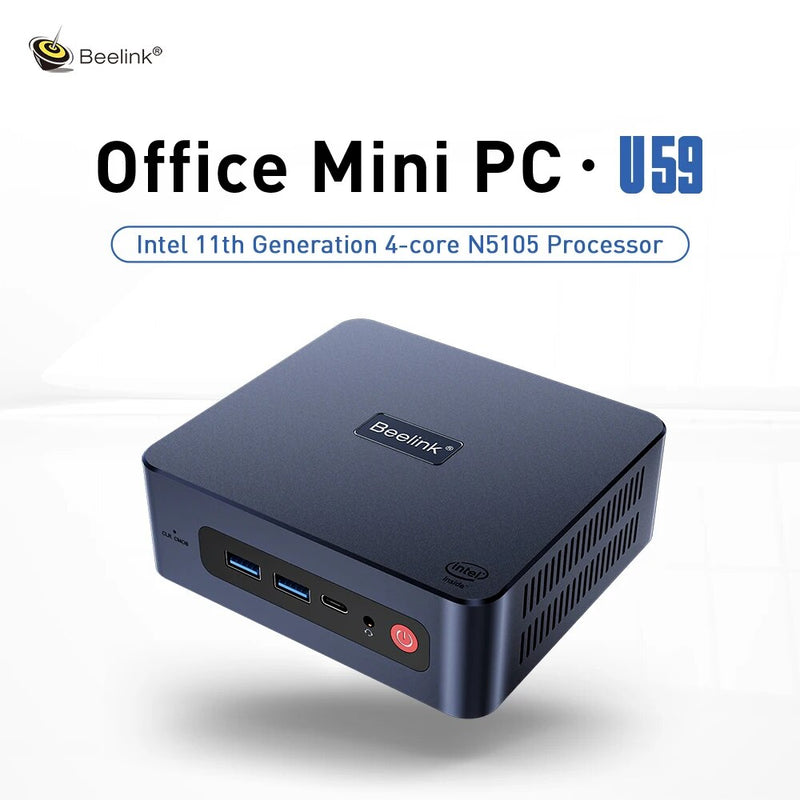 Beelink-U59 Pro Mini PC, Computador de mesa para jogos, Intel 11th Gen, N5105, DDR4, 8GB, SSD de 512GB, EQ12, N100, Dual WiFi, 1000M, N5095