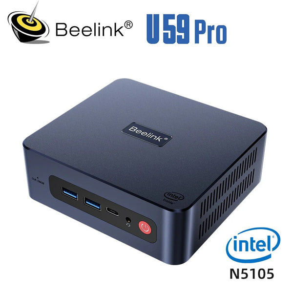 Beelink-U59 Pro Mini PC, Computador de mesa para jogos, Intel 11th Gen, N5105, DDR4, 8GB, SSD de 512GB, EQ12, N100, Dual WiFi, 1000M, N5095