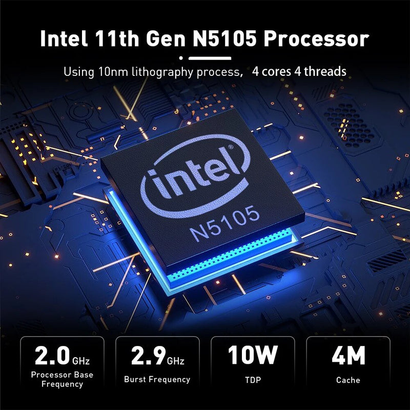 Beelink-U59 Pro Mini PC, Computador de mesa para jogos, Intel 11th Gen, N5105, DDR4, 8GB, SSD de 512GB, EQ12, N100, Dual WiFi, 1000M, N5095