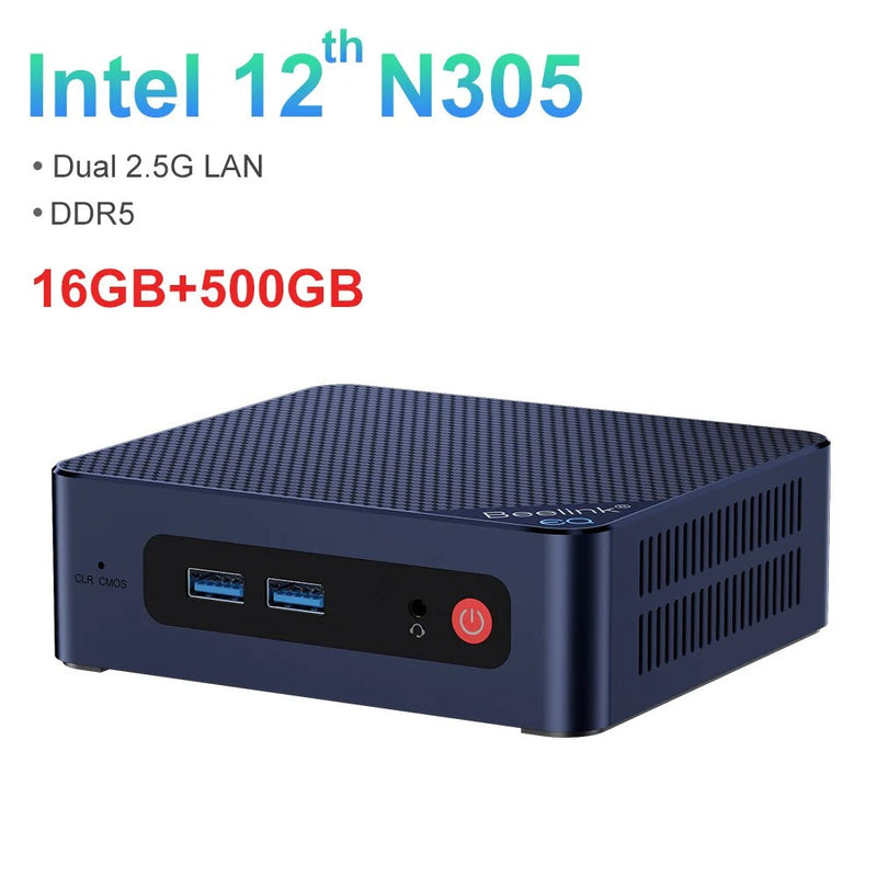 Beelink-U59 Pro Mini PC, Computador de mesa para jogos, Intel 11th Gen, N5105, DDR4, 8GB, SSD de 512GB, EQ12, N100, Dual WiFi, 1000M, N5095