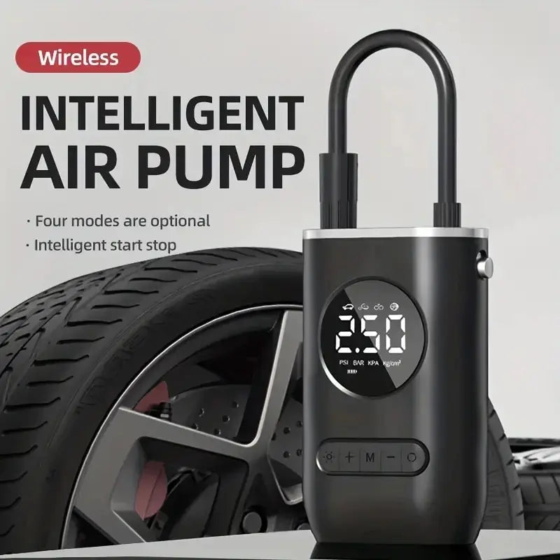 Bomba De Ar Portátil Mini Carro, Bomba De Pneu Elétrico Auto Propelido Display Digital Sem Fio Portátil, Bomba De Carregamento, 1 Conjunto