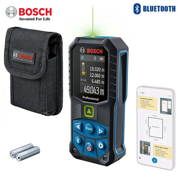 Bosch-Instrumento profissional de medição a laser, telêmetro a laser verde, regra de medição eletrônica, IP65 Bluetooth, GLM 50-27, CG 50M