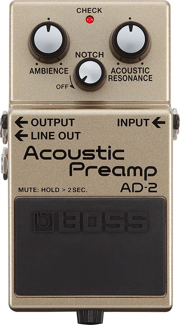 Boss ad-2 Guitarra Acústica, Pré-amplificador com Advanced BOSS, Processamento de Som Natural, Estúdio, Qualidade de Som