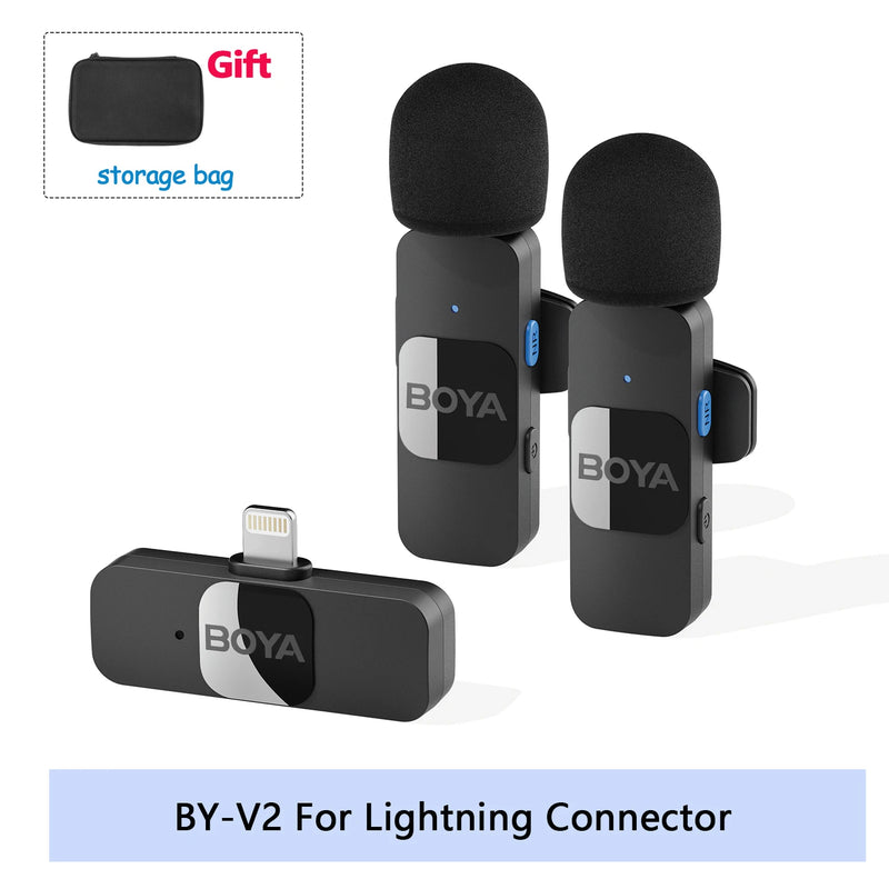 Boya BY-V microfone sem fio profissional lavalier mini lapela microfone condensador redução de ruído mic para iphone ipad android transmissão ao vivo gravação de jogos entrevista vlog gravação de piano Smartphone