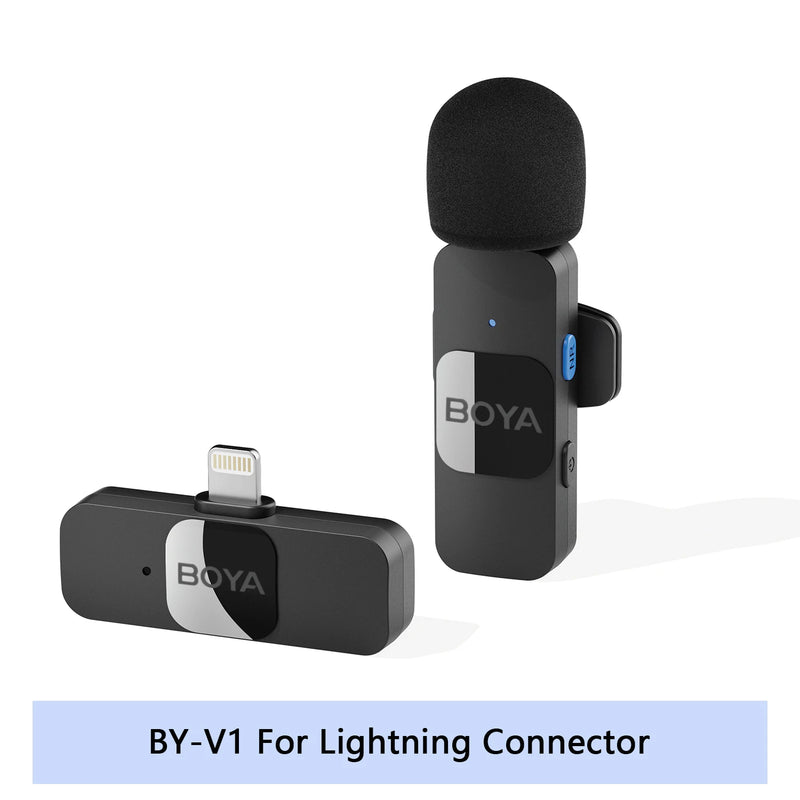 Boya BY-V microfone sem fio profissional lavalier mini lapela microfone condensador redução de ruído mic para iphone ipad android transmissão ao vivo gravação de jogos entrevista vlog gravação de piano Smartphone