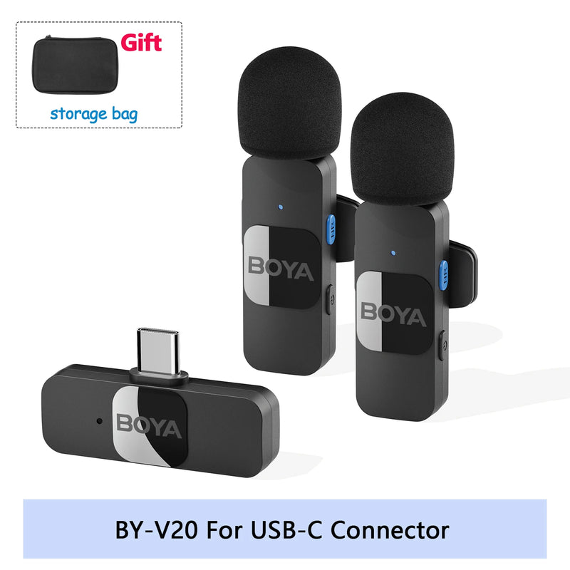 Boya BY-V microfone sem fio profissional lavalier mini lapela microfone condensador redução de ruído mic para iphone ipad android transmissão ao vivo gravação de jogos entrevista vlog gravação de piano Smartphone