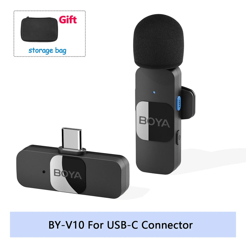 Boya BY-V microfone sem fio profissional lavalier mini lapela microfone condensador redução de ruído mic para iphone ipad android transmissão ao vivo gravação de jogos entrevista vlog gravação de piano Smartphone