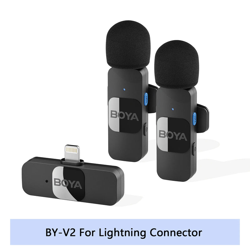 Boya BY-V microfone sem fio profissional lavalier mini lapela microfone condensador redução de ruído mic para iphone ipad android transmissão ao vivo gravação de jogos entrevista vlog gravação de piano Smartphone