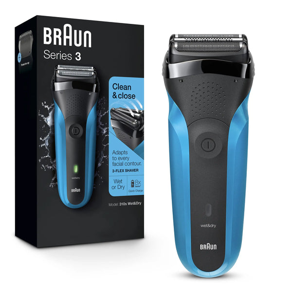 Braun-barbeador elétrico para homem, barbeador recarregável para barbear, seco e molhado, 310s