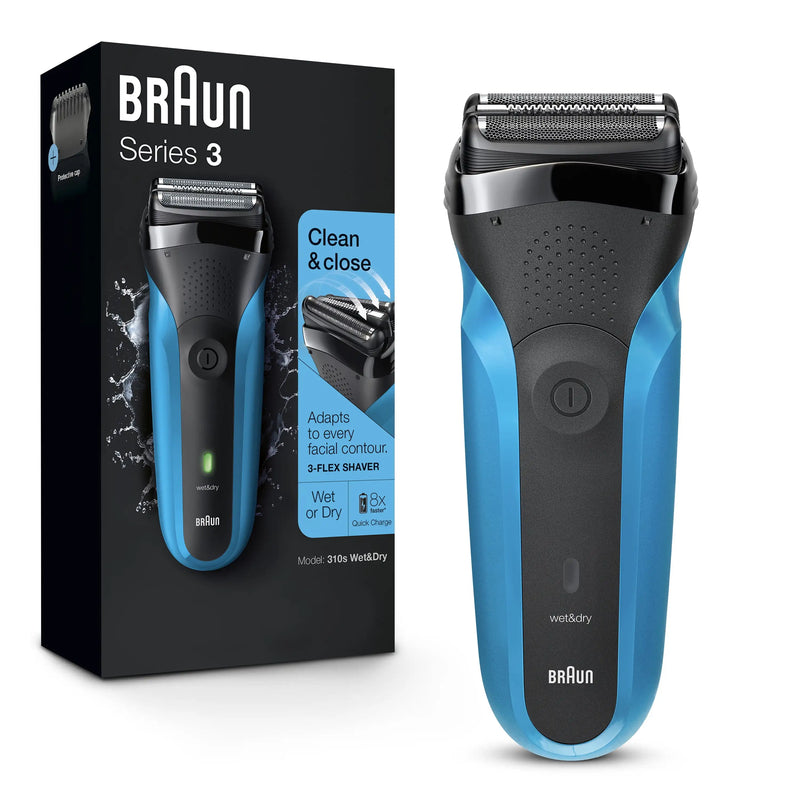 Braun-barbeador elétrico para homem, barbeador recarregável para barbear, seco e molhado, 310s