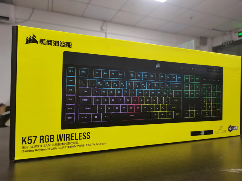CORSAIR-Teclado para jogos sem fio com dongle USB, conexão Bluetooth, tempo de resposta 1ms, slipstream, RGB, K57