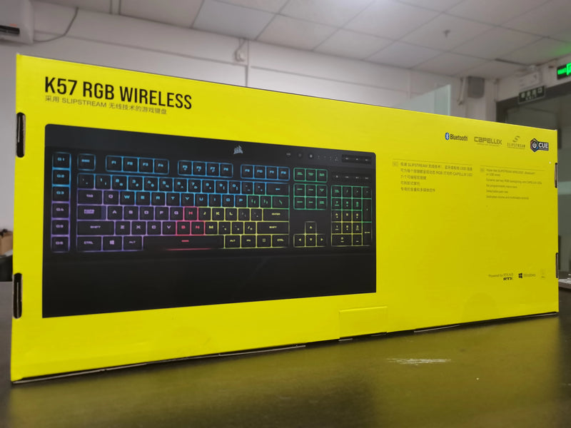 CORSAIR-Teclado para jogos sem fio com dongle USB, conexão Bluetooth, tempo de resposta 1ms, slipstream, RGB, K57