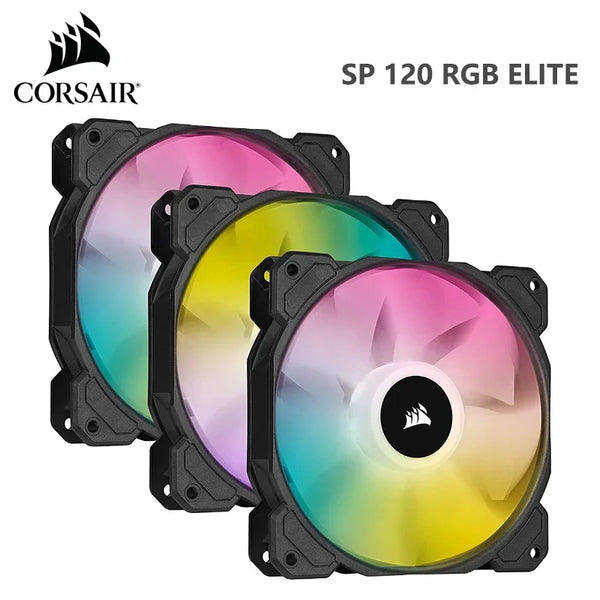 CORSAIR-Ventilador LED com AirGuide, Série SP, SP120, 140 RGB ELITE, SP140, 120mm, 140mm, simples, dupla, embalagem tripla