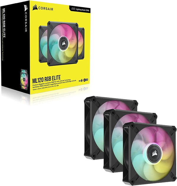 CORSAIR-Ventilador RGB de levitação magnética com AirGuide, ML120 RGB ELITE, pacote duplo, pacote triplo, 140mm