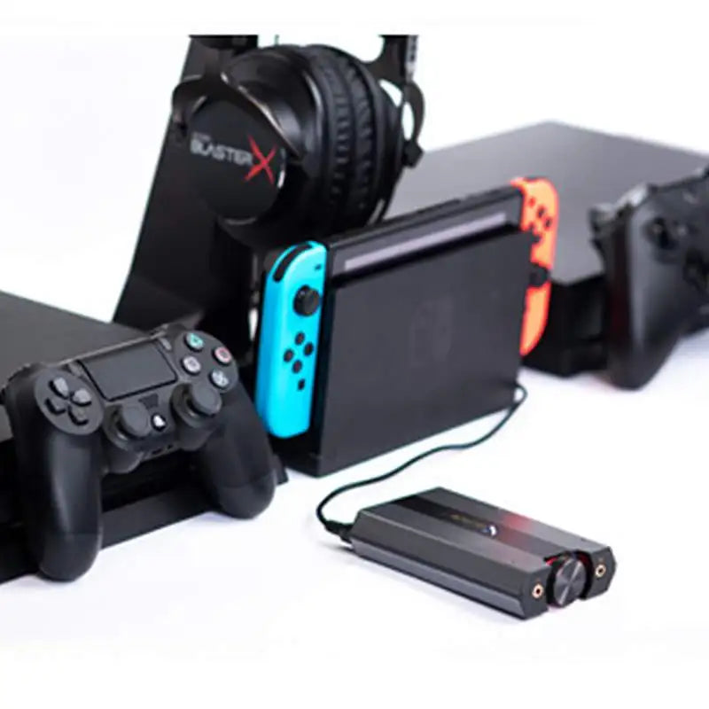CRIATIVA-Placa de Som USB Externa com Amplificador de Auscultadores Xamp para PS5, PS4, Xbox One, Nintendo Switch, G6 7.1, HD Gaming DAC