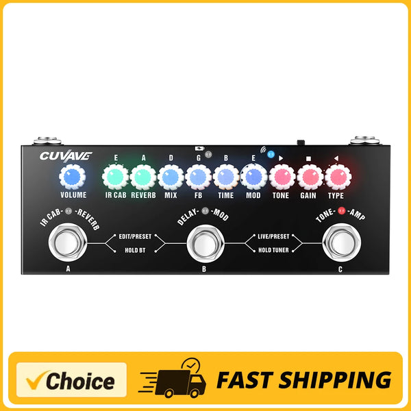 CUVAVE-Pedal De Efeito Combinado Guitarra Elétrica Do Bebê, Gravação Do Telefone, Função De Interface De Áudio, Reprodução De Música Sem Fio