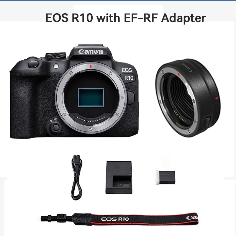 Canon-EOS R10 Câmera Digital Mirrorless Profissional, APS-C Navio Principal, Alta Velocidade, Disparo Contínuo, Vídeo 4K, Original
