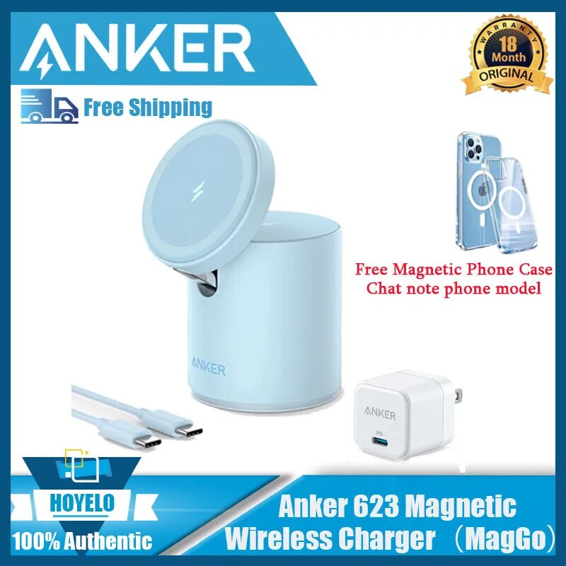 Carregador sem fio magnético 623 MagGo 2 em 1 estação de carregamento sem fio com carregador de USB-C de 20W para iPhone