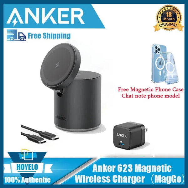 Carregador sem fio magnético 623 MagGo 2 em 1 estação de carregamento sem fio com carregador de USB-C de 20W para iPhone