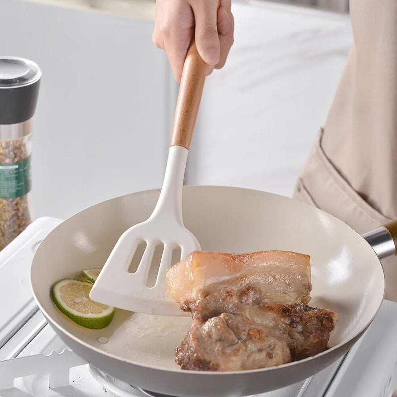 Conjunto de utensílios de cozinha de silicone resistente ao calor, utensílios de cozinha antiaderentes, ferramentas de cozimento com caixa de armazenamento, 14 peças