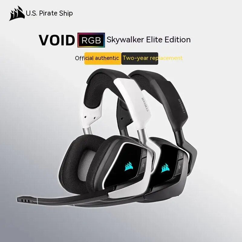 Corsair-Elite Pro Headset Bluetooth para PC, Auscultadores Bluetooth Sem Fio, Som Surround, Presentes Gamer, Bateria de 2,4 GHz Longa Duração, Vazio