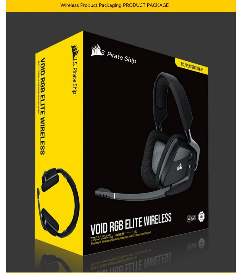 Corsair-Elite Pro Headset Bluetooth para PC, Auscultadores Bluetooth Sem Fio, Som Surround, Presentes Gamer, Bateria de 2,4 GHz Longa Duração, Vazio