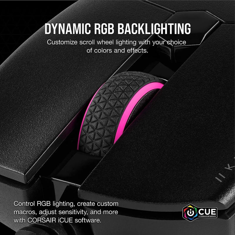 Corsair-KATAR PRO Gaming Mouse, Ultra Leve, FPS, MOBA, Formato Simétrico, Sensor Óptico de 12.400 DPI, 6 Botões Programáveis