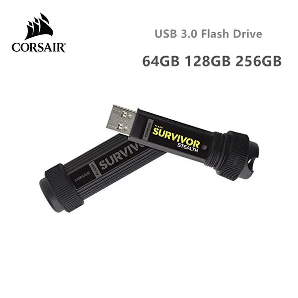 Corsair-Pen Drive impermeável e resistente a choques, preto USB 3.0, 64GB, 128GB, 256GB