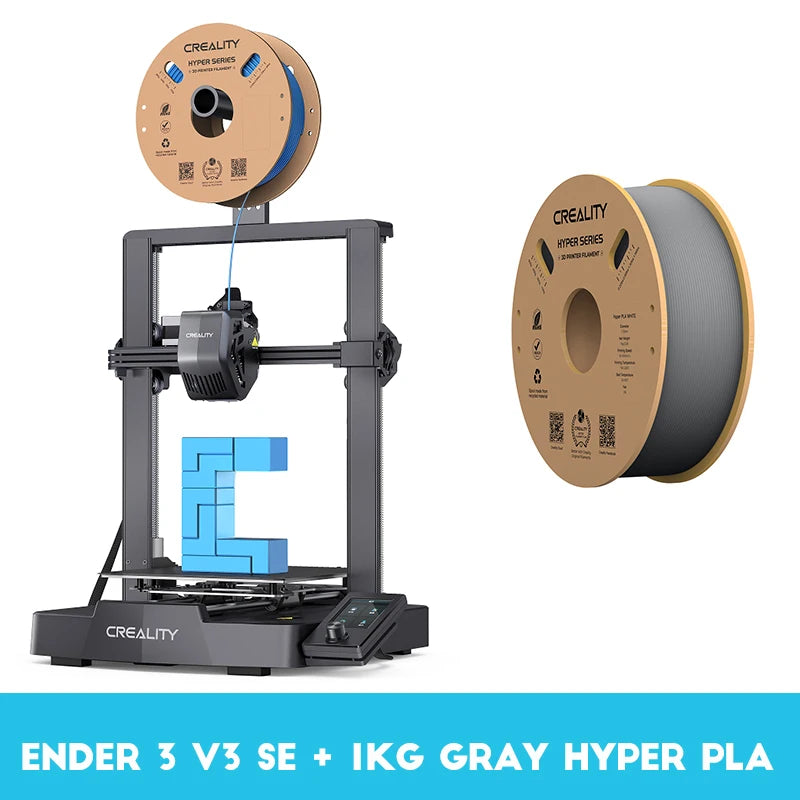 Creality ender 3 v3 se impressora 3d, com 250 m/s, impressão rápida, nivelamento automático, extrusora sprite, duplo eixo z e eixo óptico y