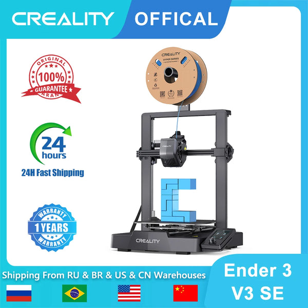 Creality ender 3 v3 se impressora 3d, com 250 m/s, impressão rápida, nivelamento automático, extrusora sprite, duplo eixo z e eixo óptico y