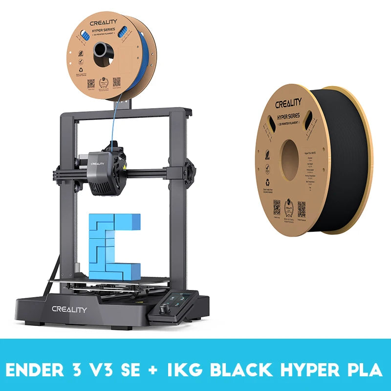 Creality ender 3 v3 se impressora 3d, com 250 m/s, impressão rápida, nivelamento automático, extrusora sprite, duplo eixo z e eixo óptico y