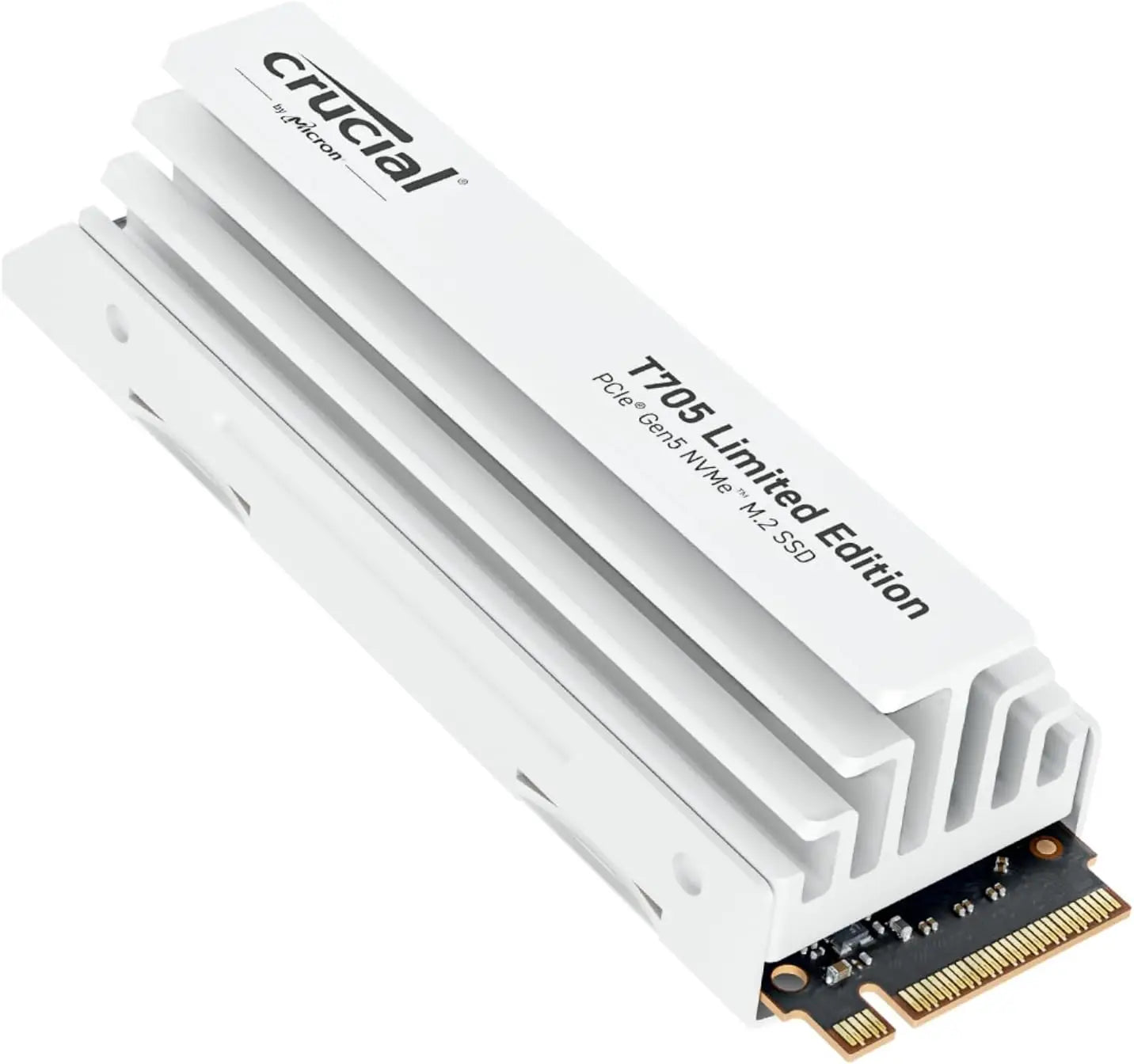Crucial T705 2TB SSD PCIe Gen5 NVMe com dissipador de calor branco, edição limitada, SSD interno, até 14.500 mbps, Novo, 2022