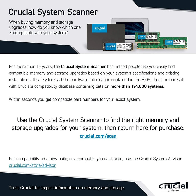 Crucial-Unidade interna de estado sólido, SSD, BX500, 240GB, 500GB, 1000GB, 2000GB, 3D, NAND, SATA, 2,5 polegadas, até 540 Mbps