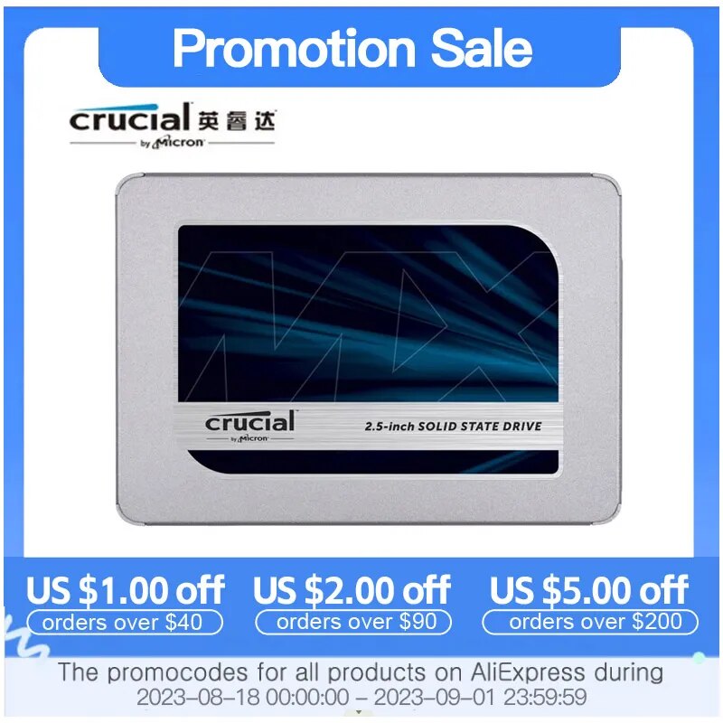 Crucial mx500 250gb 500gb 1000gb 2000gb 4000gb 3d nand sata3 2.5-Polegada ssd interno unidade de estado sólido 5 anos de garantia