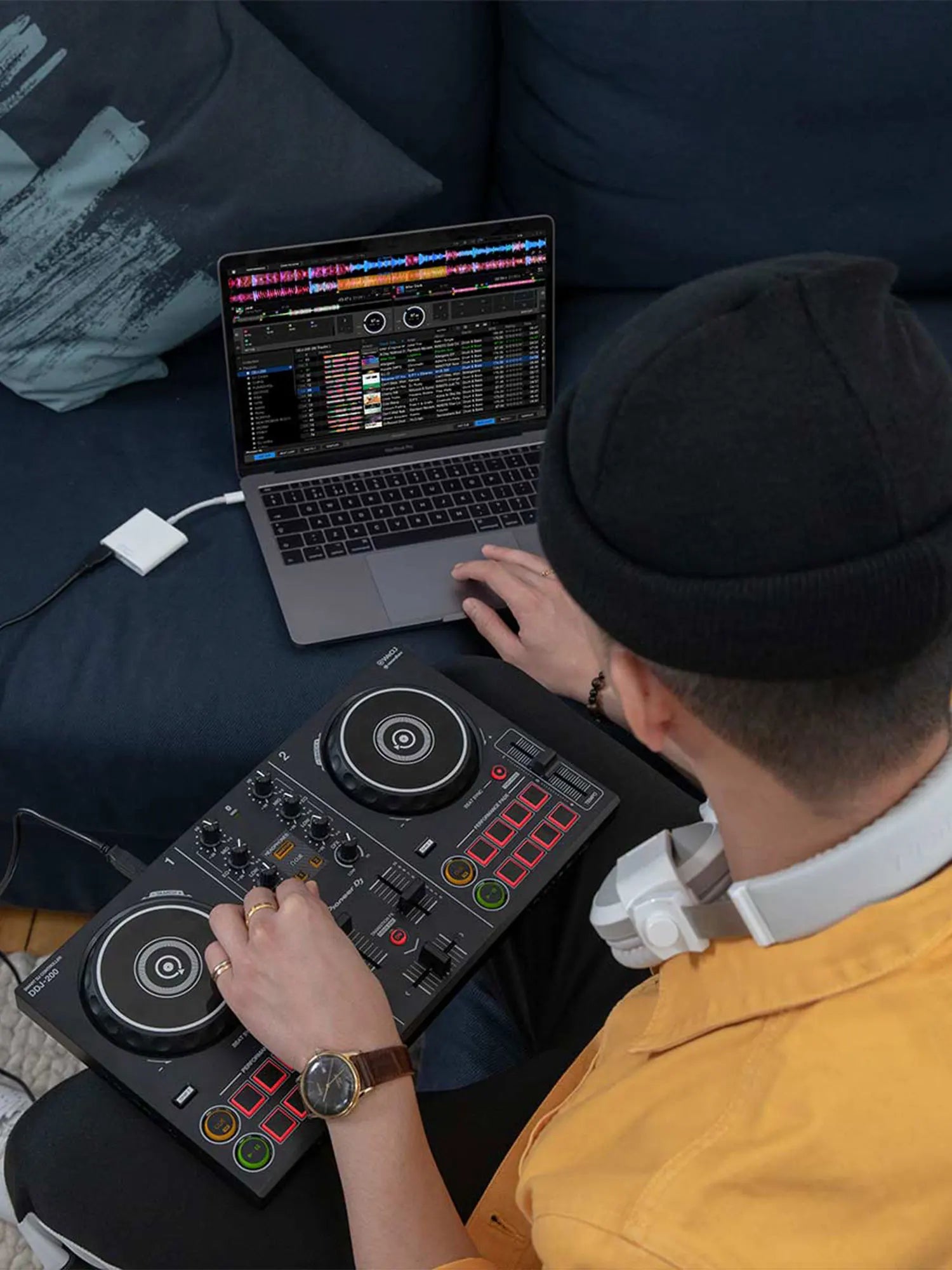 DJ Pioneer Disc Player, Live Bar tocando discos, Jazz Pessoas Porta Recomendado, DDJ200