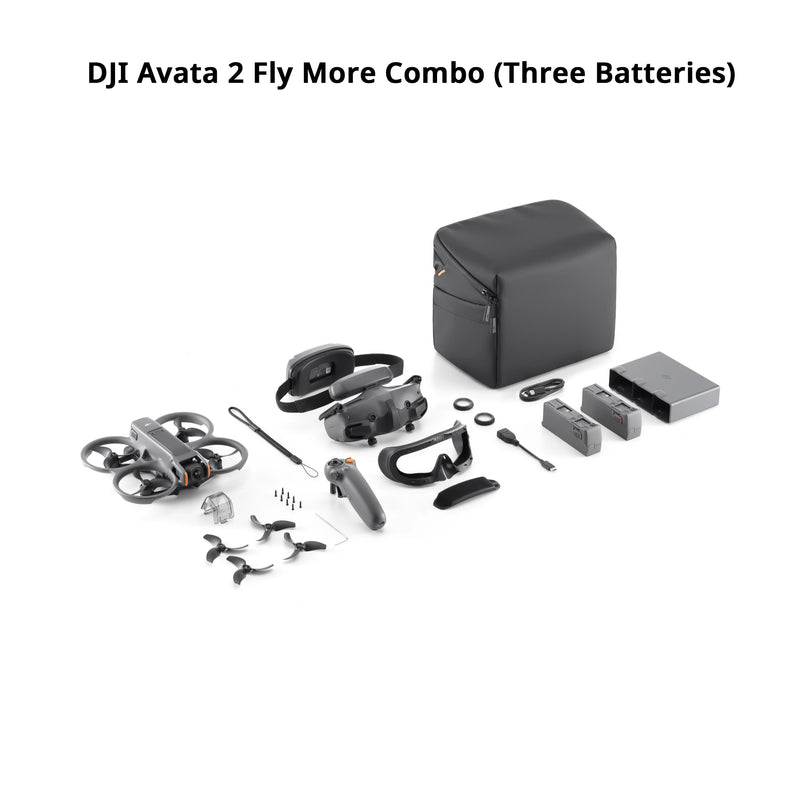 DJI Avata 2 Fly mais Combo FPV Drone, RC Motion 3 controle, 4K, óculos, 3 Cinema, Novo