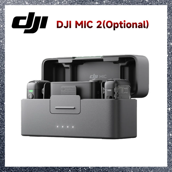DJI-Mic 2 Microfone Sem Fio, Cancelamento Inteligente de Ruído, Bateria de 6 Horas, Conexão Bluetooth, 250m, 820 ft, Original