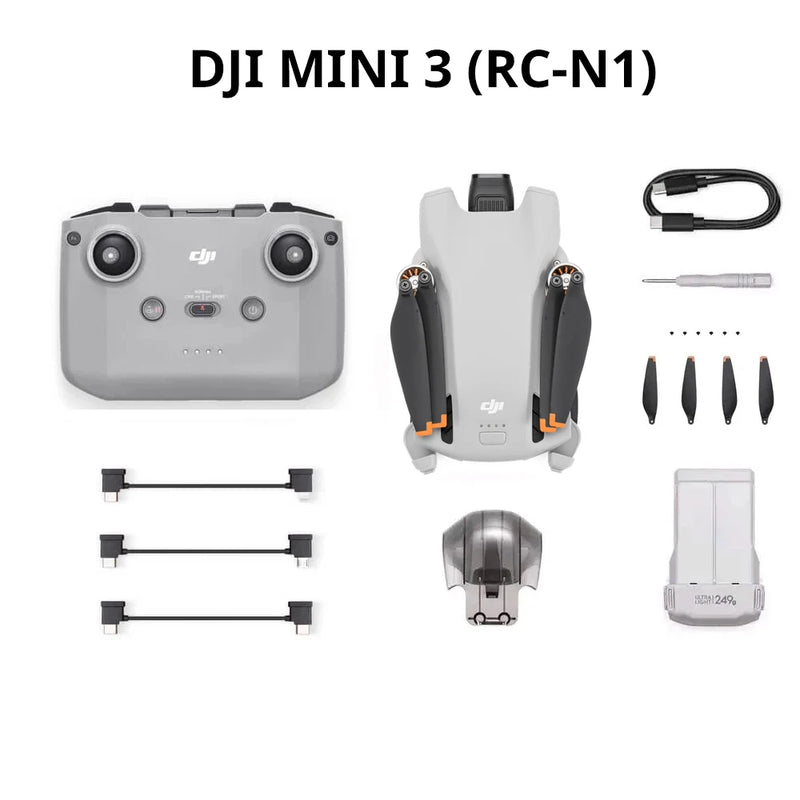 DJI-Mini 3 Fly Mais Combo Drone, Sob 249g, Transmissão 10km, 38 min, Tempo Máximo de Voo, 4K, Vídeo HDR, Brand, Novo, Em Stock