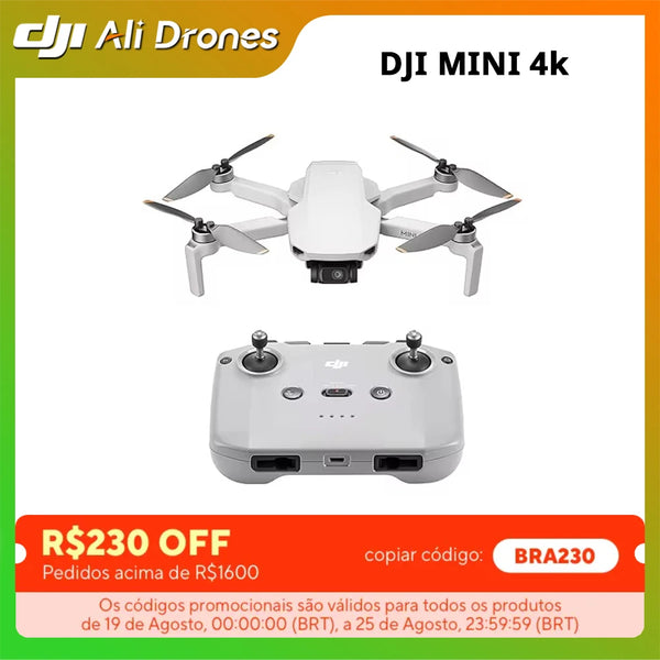 DJI-Mini 4K Drone com câmera 4K 30fps, distância de transmissão de 10km, novo, original, em estoque