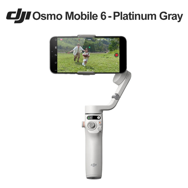 DJI-Osmo 6 Platinum Cinza Tripé Móvel, Smartphone Gimbal, Estabilizador Original de 3 Eixos, Estabilização Sem Perdas, Liberação Rápida Magnética