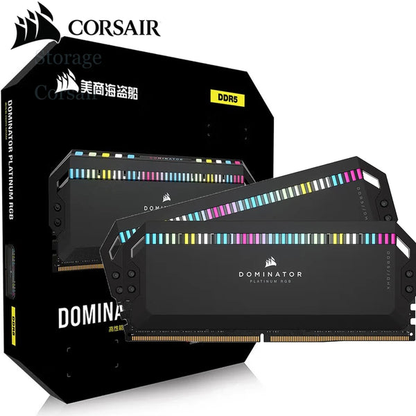 DOMINador Corsário®PLATINUM-Black Desktop Memory, RAM DDR5 RGB, First Edition, 2x16GB, 2x32GB, 5600MHz, 6000MHz, 6200MHz, 7200MHz