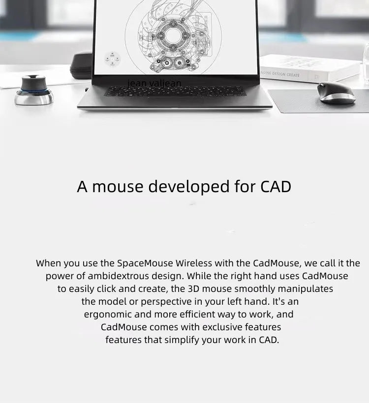 Dconnexion-Trackball Desenho Mouse sem fio para CAD Desenho, Espaçamento 3, Original, 2023