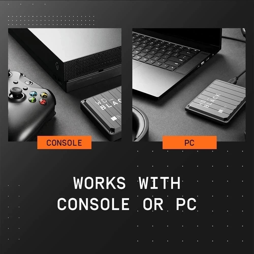 Disco rígido móvel externo hdd 2.5 "compatível com ps4, ps5, xbox um, pc, mac unidade de jogo p10 ocidental do preto de digitas wd 5tb 4t 2t